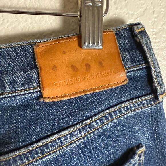 Citizens of Humanity Emerson Slim Fit Distressed Blue Denim Boyfriend Jeans 27 - Picture 12 of 14